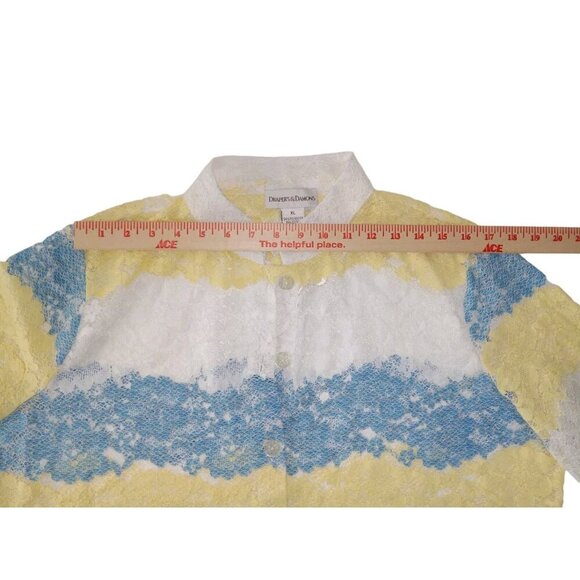 Draper's & Damon's  Women's Multicolor Lace   Button Up  Top size XL - Picture 6 of 12